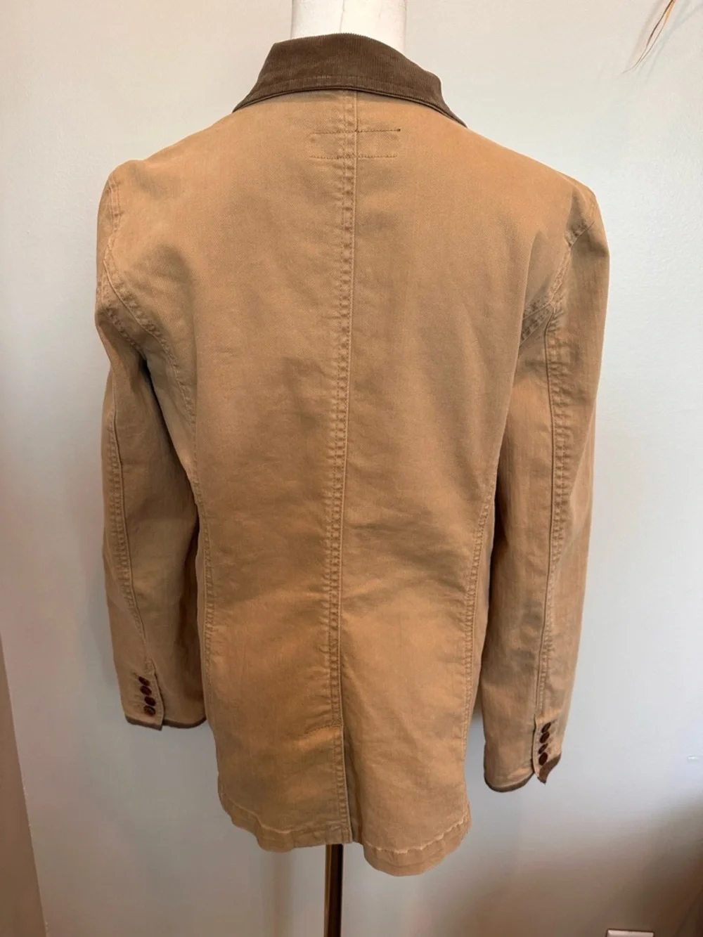 Lauren Jeans Co. Stretchy Denim Blazer Jacket Tan M
